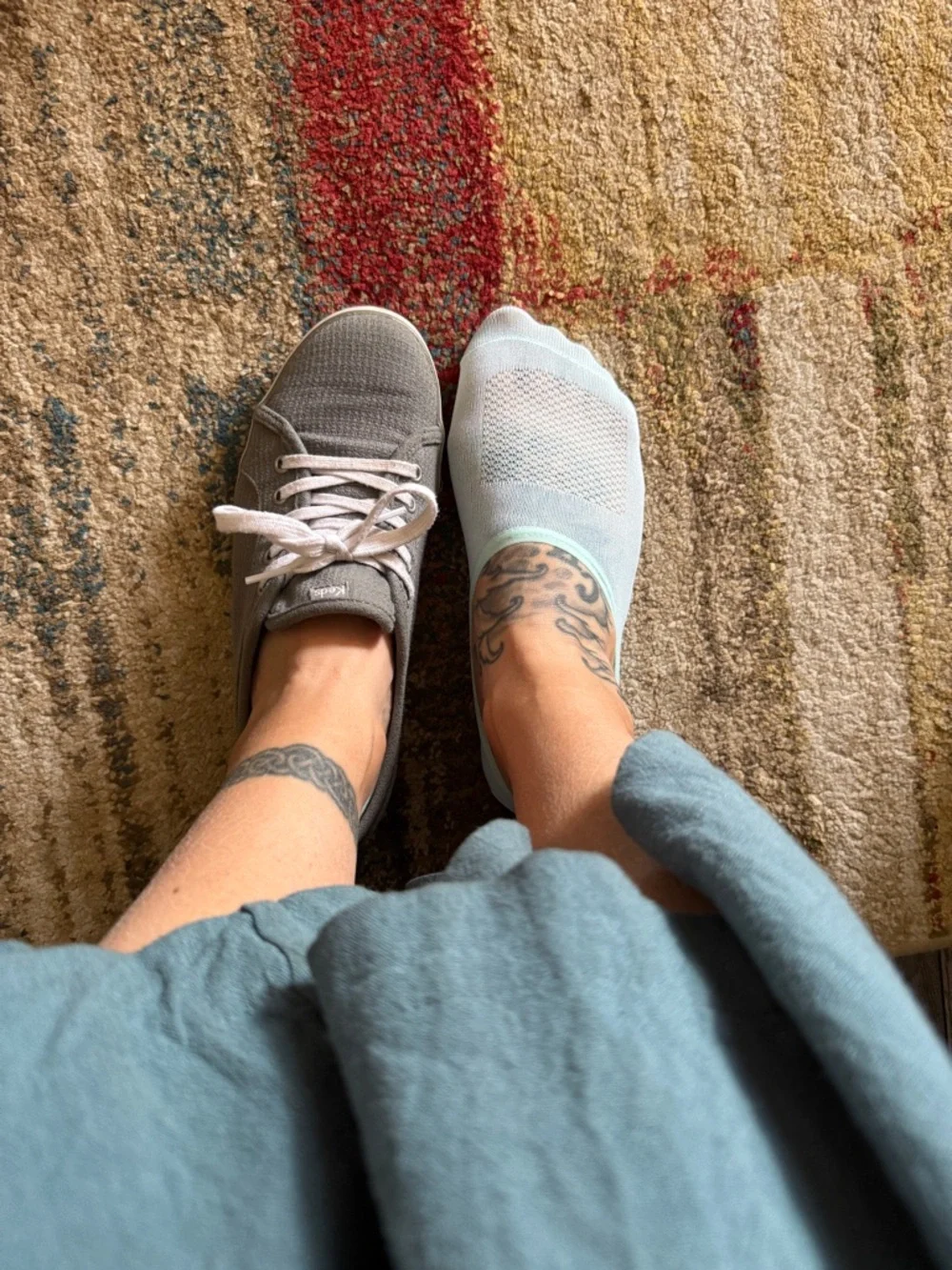 Sketchers Mint No Show Socks Mesh Upper Gummy Ankle Gym
